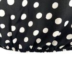 W5 Polka Dot Button-Up Twist Hem Blouse Short Sleeve Black White Size Medium NWT Photo 12