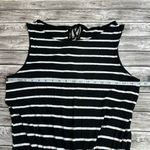Zenana Outfitters Women's Black White Striped Jumpsuit Romper Pockets Tie XL Extra Large Photo 11