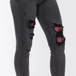 Judy Blue  Black Buffalo Plaid Skinny Fit Jeans Women’s 5/27 Photo 0