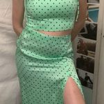 ZARA Polka dot dress 2 piece set skirt with slit and top with straps Photo 3