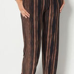 Susan Graver Women's Pants 1X Printed Liquid Knit Pull-On Pant Brown NWOT Casual Photo 0