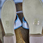 Jack Rogers  Baby’s Breath Embroidered Leather Flip Flops Size 7 Preppy Sandal Photo 7