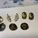 Lot Of 4 Pretty Gold Tone Women’s Costume Earrings Pierced Photo 8