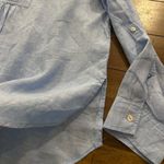 Saint Tropez West ST. TROPEZ West Light Blue 100% Linen Button Front Top Size XL Photo 7