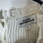 Place Nationale Embroidered Mini Dress with Pom Pom size 2 White Size M Photo 2