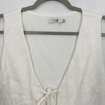 Lush Clothing Lush Size Large Off White Textured Tie Front Cropped Vest Tank Top Feminine Photo 3