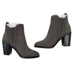MIA  NEW Grey Sutton Chelsea Heeled Ankle Bootie Size 6 Pull On Almond Toe Photo 3