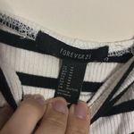 Forever 21  Black and White Striped A Line Stretch Skater Dress Tie Straps Photo 4