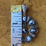 White Buffalo Turquoise Squash Blossom Pendant Black Photo 2