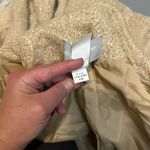 Women's Silk Wool Blend Tan Tweed Overcoat Size 12 Mid Photo 7