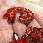 Betsey Johnson red rhinestone swirl post earrings Photo 7