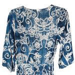 Jaase Jumpsuit Blue White Geometric Print S Bohemian Wide Leg New Photo 11