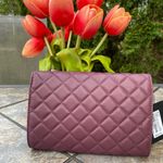 Badgley Mischka Plum Diamond Quilt Convertible Envelope Crossbody Bag $129 NEW Photo 5