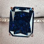 Sterling Silver Tanzanite And CZ Ring Size 7.5 Photo 0