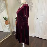 Vintage Witchy Whimsygoth Dark Red Burgundy Velvet Midi Mini Dress M Size M Photo 2