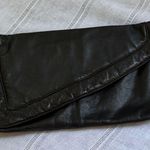 Pioneer Vintage 80s Black Leather Fold Over Clutch. Photo 0
