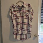Como vintage  White and Blue Plaid Button-Down Shirt Photo 1