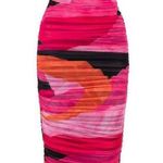 House Of CB Pink Black Sasha Multicolored Strapless Ruched Bodycon Midi Dress Photo 12