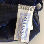 Zuliana Metallic Blue Shoulder Tie Mesh Cover Up Dress. Size undefined Photo 5