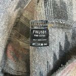 POL Aztec Denim Jacket Distressed Raw Hem Pocket Cropped Western Size S Photo 4