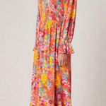 Sugar Lips Francesca Wildflower Denni Smocked Midi Dress Multicolored Size Medium Photo 1