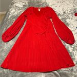 H&M Vibrant Red Long Sleeve Dress Photo 0