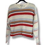 Joie  Ivory Striped Open Knit Sweater Women’s Medium NWOT Boho Fall Hues Photo 4