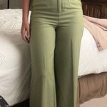 Bershka Wide Leg High Waisted Green Pants Photo 0