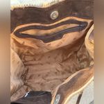 Cecconi Piero Womens Tote Leather Calf Hair handbag Floral Boho Western Italy Brown Photo 12