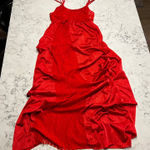 Vintage Undercover Wear Red Nylon‎ Lingerie Dress Babydoll Slip Nightie Photo 0