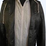 Jou Jou Leather jacket with removable grey interior Size Small Black Photo 5