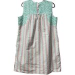 Sister Mary Madeline Cotton Stripe Seersucker Embroidered House Dress Medium Blue Photo 1