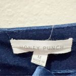 Honey Punch  Blue Velvet High Waisted Casual Pants with Strips Size M Preowned Photo 3