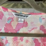 Counterparts  Floral Crochet Trim Long Sleeve Blouse Womens XL Pink‎ Peach New Photo 3