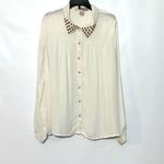 Forever 21  button down embellished collared dress blouse small loose fit Photo 1