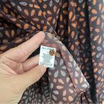 Ulla Johnson  Aninda Blouse in Citrine Printed Silk Long Sleeve Top Brown Rust Photo 4