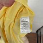 Lulus Meet For Tea Yellow Jacquard Bustier Midi Dress With Pockets Size XS Photo 4