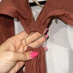 We Wore What NWT Cappuccino Brown Shell Chain Halter Midi Dress Size Large Photo 5