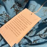 HANNAH Carmen open back printed cotton poplin maxi dress Turquoise Blue Size L Photo 5