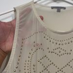 Charlotte Russe Charlotte Nude Studded Tank Top Blouse Bodysuit Y2K Sized Med EUC #1437 Photo 5