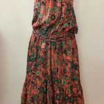 ALC Frank A.L.C. Kaplan coral floral silk halter mini dress tiered asymmetrical ruffle hem Photo 1