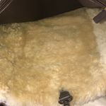 UGG Large Plum & Ivory Leather Shearling Sheepskin Tote Bag MINT CONDITION Photo 8