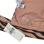 Aerie Pique Animal Print Tie Longline Bikini Top M NWT Photo 2