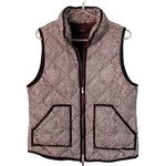 J.Crew  Size Medium Herringbone Zipper Black White Zig Zag Stripe Vest Feather Photo 0