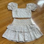 Lilly Pulitzer YARA SKIRT SET MERMAID TAIL METALLIC EYELET Sand Bar Cotton Sz 14 Photo 15