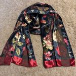 Floral Black and Red Women's Scarf Photo 0