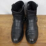 Vintage Rev Gear Black Leather Ankle Harness Motorcycle Boots 9.5M Size 9.5 Photo 9