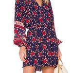 Faithfull the Brand Dress Navy Blue Rose Garden Print Ellie Dress Sz US 6 GUC Photo 0