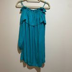 Lilly Pulitzer  Dee Dee Mini Dress Off the Shoulder Ruffle Teal Blue Malachite Photo 1