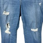 Torrid 24R Straight Leg Jeans Distressed Stretch Zip-Fly Hi-Rise Whiskered Blue Photo 2